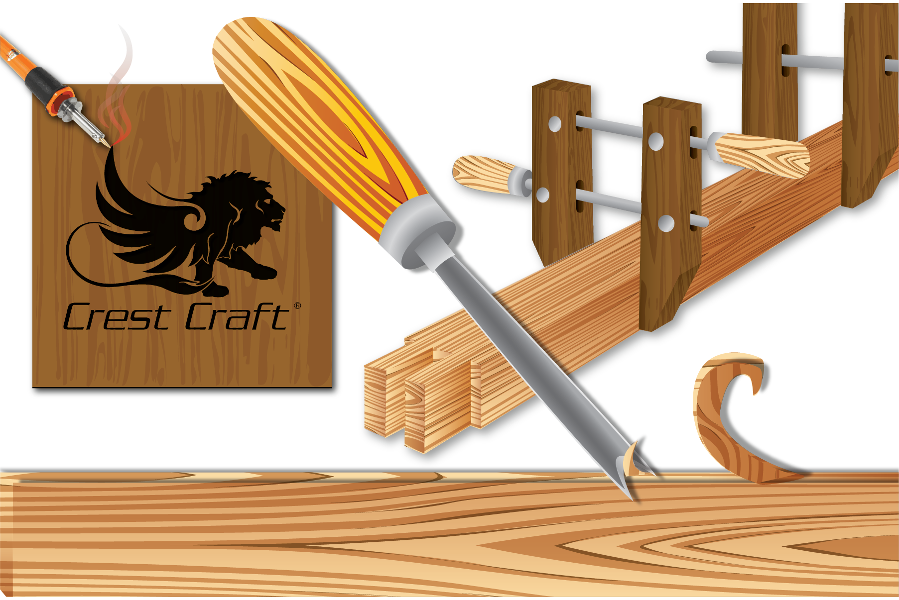 Illustration Showing Woodworking Capabilities